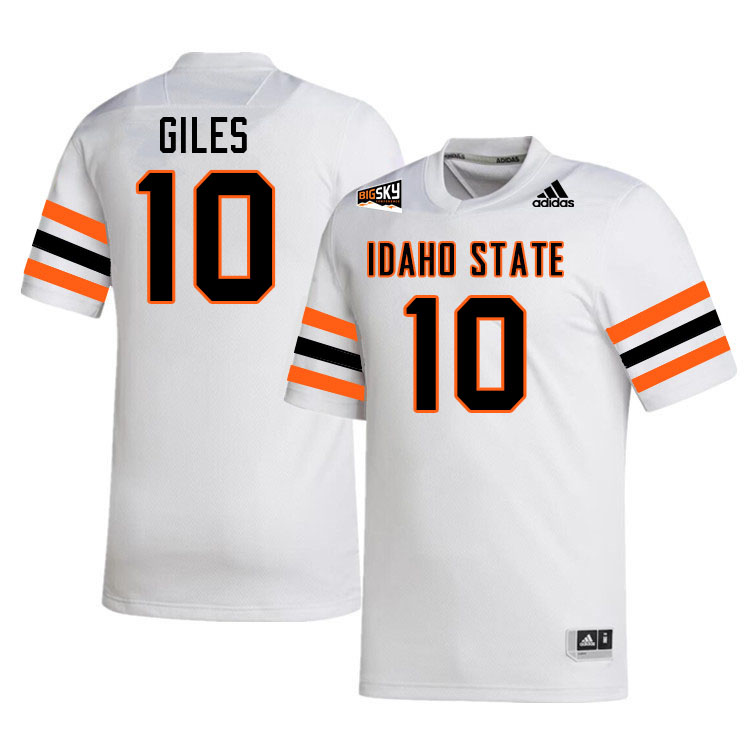 Men-Youth #10 Jagger Giles Idaho State Bengals 2023 College Football Jerseys Stitched Sale-White